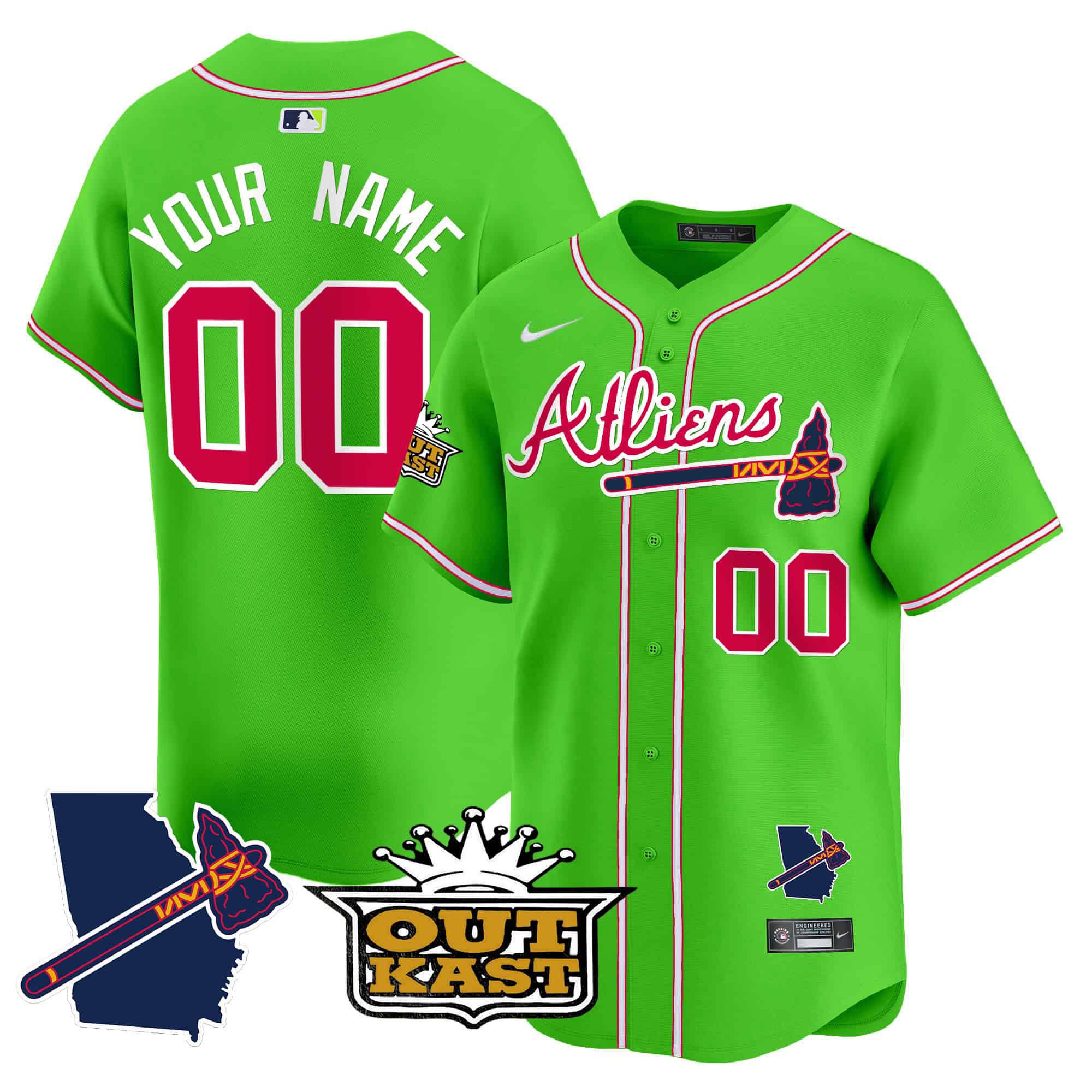 Men Atlanta Braves Green Nike 2024 Atliens Vapor Premier Limited Custom MLB Jersey->customized mlb jersey->Custom Jersey